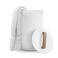 Heated Towel Warmers for Bathroom - Large Towel Warmer Bucket, Wood Handle, Auto Shut Off, Fits Up to Two 40