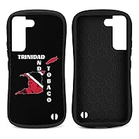 Trinidad and Tobago Map Flag Phone Case Compatible with Samsung Galaxy S22 Plus/S22 Ultra/S23 /S23 Plus/S23 Shockproof Non-Slip Soft TPU Protective Case