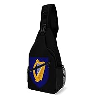 Coat of Arms of Ireland Crossbody Sling Backpack Multipurpose Chest Bag Casual Shoulder Bag Travel Hiking Daypack
