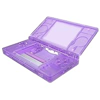 eXtremeRate Clear Atomic Purple Replacement Full Housing Shell for Nintendo DS Lite, Custom Handheld Console Case Cover with Buttons, Screen Lens for Nintendo DS Lite NDSL - Console NOT Included