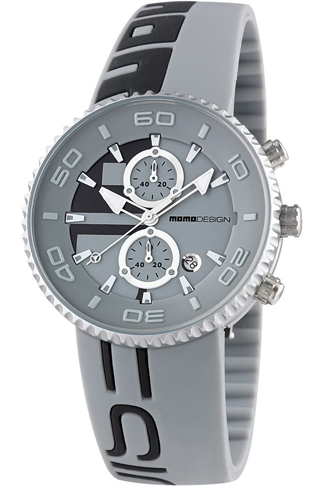 MOMO Design Jet Aluminium crono Mens Analog Swiss Quartz Watch with Silicone Bracelet MD4187AL-181