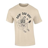 Mens Fathers Day Tshirt Doin Dad Sh!t Skeleton Toilet Funny Short Sleeve T-Shirt