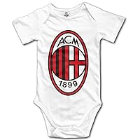 Milan Ac Football Team Logo Baby Climbing Clothes Bodysuit White