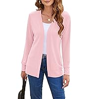 Womens Casual Lightweight Long Sleeve Cardigan Flowy Soft Open Front Knit Cardigan Sweaters