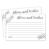 Advice and Wishes Cards, 50 Cards, for Wedding, New Mr and Mrs, Baby Shower, Retirement, Graduation, Anniversary (4inch x 6inch), White