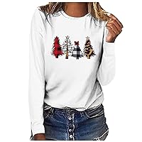 Womens Graphic Crewneck Shirt Fall Casual Printed Long Sleeve Tee Shirts Fashion Light Fit Pullover Blouses Tops
