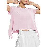 BALEAF Workout Shirts for Women Flowy Athletic Tops Oversized Loose Fit Running Yoga Quick Dry Soft Crewneck Tees