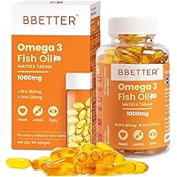 Omega 3 Fish Oil Capsules for Heart, Joints & Brain Health, Fish Oil Omega 3 Capsule 1000mg for Women & Men 180 mg EPA 120 mg DHA -60 Softgels [IND]