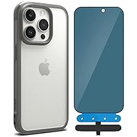 Ringke Fusion Bold Matte Case Compatible with iPhone 15 Pro Max [Gray] + Full Cover Glass Compatible with iPhone 15 Pro Max