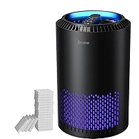 AROEVE Air Purifiers(White) for Home with 20 Pack Aroma Pads For Smoke Pollen Dander Hair Smell In Bedroom Office Living Room and Kitchen