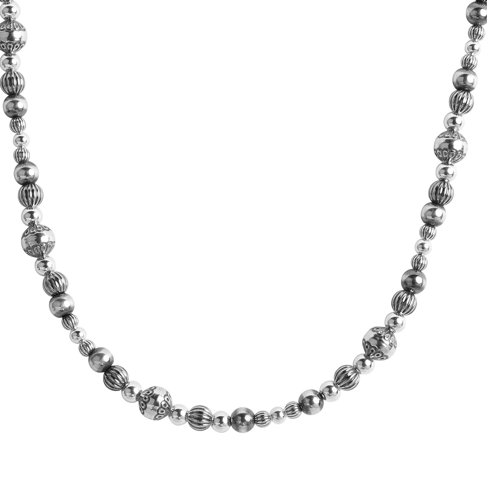 American West Sterling Native Pearl Mixed Beads Necklace 20 Inch