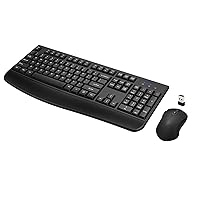 Wireless Keyboard and Mouse Combo, Full-Sized 2.4GHz Wireless Keyboard with Comfortable Palm Rest and Optical Wireless Mouse for Windows, Mac OS PC/Desktops/Computer/Laptops (Black)