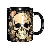 Skull Coffee Mug Funny Ceramic Tea Cup Novelty Gifts for Women Men Home and Office Birthday Microwave Safe 11oz