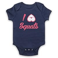 Unisex-Babys' I Love Squats Womens Fitness Baby Grow