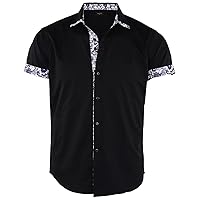 Short Sleeve Dress Shirts for Men Collard Button Up Shirts
