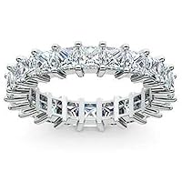 4.00 ct Ladies Princess Cut Diamond Eternity Band in Prong Set in 18 kt White Gold