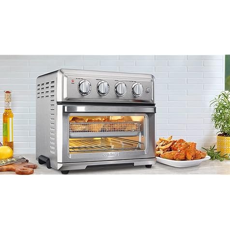 Air Fryer + Convection Toaster Oven by Cuisinart, 7-1 Oven with Bake, Grill, Broil & Warm Options, Stainless Steel, TOA-60