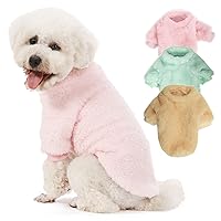 Dog Sweater, 3 Pack Dog Sweaters for Small Dogs, Dog Clothes for Small Dogs Girl Boy, Ultra Soft and Warm Puppy Sweater Dog Coat for Winter Christmas (Large, Lt Pink+Lt Green+Lt Yellow)
