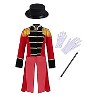 CHICTRY Kids Boys Circus Ring Master Costume Halloween Cosplay Fancy Dress up Ringmaster Costume