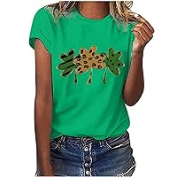 St Patricks Day Shirt for Women Fashion Casual Top Shirt Short Sleeve Round Neck Printed Tshirt St Patricks Day Clothes