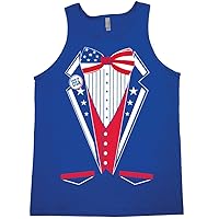 Merica Tank Top Tuxedo T Shirt - Funny Birthday Gifts for Men, 4th of July White Trash Party Attire Tanktop Shirts