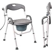 Shower Chair for Inside Shower, Heavy Duty Shower Chair with Back, Bedside Commode with Arms, U-Shaped Shower Seats for Elderly, Adults, Handicap, Disabled, Seniors, Pregnant, Support Up 400lbs