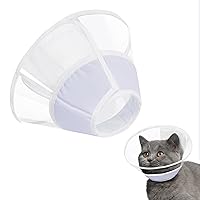 Crazy Felix Cat Cone, Soft Cone for Cats to Stop Licking and Scratching, Comfortable Cat Cone Collar with Upgraded PVC Material and Adjustable Hook&Loop for Healing Wound, After Surgery and Vet Visit