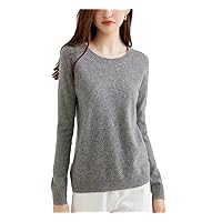 Women Knit Sweater 100% Merino Wool Pullovers O-Neck Long Sleeve Basic Jumper Tops