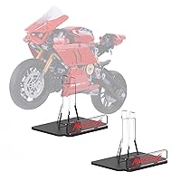 Vaodest Acrylic Display Stand for Lego 42107 Ducati Panigale V4 R Set, 5 MM Transparent Clear Display Holder,Compatible with Lego 42107 Ducati Panigale V4 R(Display Stand Only, Not Lego Building Set)