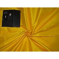 100% Pure Silk Dupioni Fabric Bright Yellow Color 54