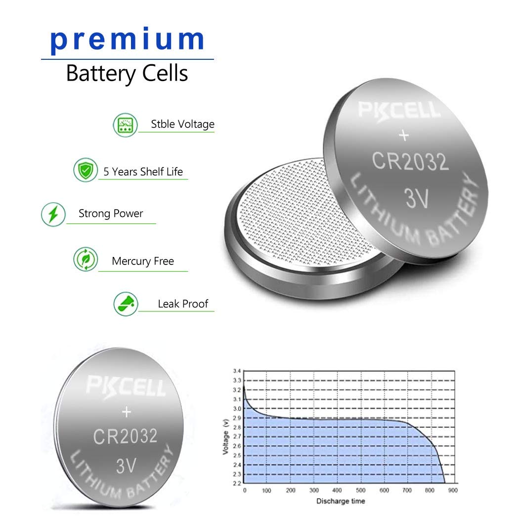 2032 3V Battery, CR2032 Lithium 3v Coin Cell Battery 2032 Watch Battery ,100 Counts