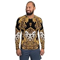 Men's Rash Guard Long Sleeve Sportswear Animal Leopard Auric Gold Black