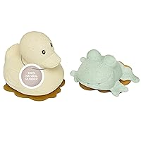 HEVEA Squeeze'n'Splash Rubber Duck & Frog Bath Toys Gift Set - Bath Toy for Babies and Toddlers - 100% Natural Rubber, Plant Based, Plastic-Free, BPA-Free