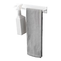 YAMAZAKI Home Wide Magnetic Kitchen Dish Towel Hanger Rack Holder for Refrigerator Or Wall | Steel, One Size, White