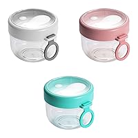 3 Pack Overnight Oats Containers with Lids and Spoons, Mason Overnight Oats Jars,Large Capacity Airtight Jars for Milk,Cereal,Fruit