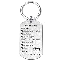 Wife Birthday Gifts from Husband Romantic, Best Anniversary for Wife Gifts, Meaningful Thoughtful Keychain Gift for Wife