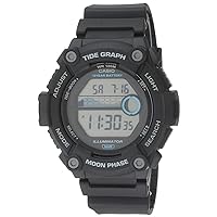 Casio Tide Graph Moon Phase 10-Year Battery Men's Sports Watch w/LED Illuminator Model: WS1300H-1AV Black