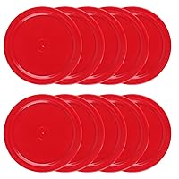 10 Pcs Air Hockey Pucks, 2.5 Inch Air Hockey Puck Set for Air Hockey Table, Red Home Air Hockey Heavy Replacement Pucks Parts Set for Game Tables Accessories, for Air Hockey Paddles and Pucks