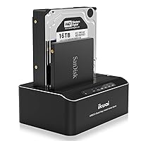 USB 3.0 to SATA Dual Bay External Hard Drive Docking Station for 2.5/3.5 Inch HDD/SSD with UASP (6Gbps)