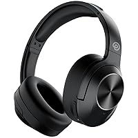 Hybrid Active Noise Cancelling Headphones Wireless Over Ear Bluetooth Headphones with Microphone Deep Bass, Wireless Headphones with Hi-Fi Audio, Memory Foam Ear Cups, 30H Playtime - Black