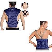 REVIX Large Ice Pack for Back and Shoulder Pain Relief, Reusable Gel Cold Pack for Full Back Swelling, Bruises & Sprains and Injury Recovery