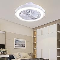 Ceiling Fans, Bedroom Led Ceiling Fan with Light Kids Fan Lighting Silent 3 Speeds Fan Ceiling Light with Remote Control Modern Living Room Quiet Ceiling Fan Light with Timer/White