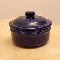 Dark blue vintage style heavy ceramic pot/jar/container with lid || oven and freezer proof microwave and dishwasher safe made in U.K.