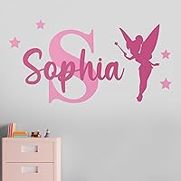 Personalized Name & Initial Tinkerbell Vinyl Wall Decals I Baby Girl Bedroom Decor I Fairy Decor I Nursery Decor I Princess Wall Decals I Fairy Wall Decal