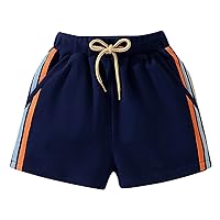 Kids Shorts New Children's Striped Knit Sports Casual Tie Shorts Big Boys Clothes