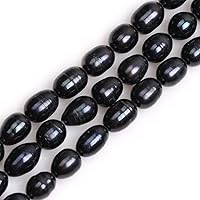 GEM-Inside Black Freshwater Cultured Pearl Gemstone Loose Beads Energy Power Beads for Jewelry Making Potato Shape 9-10x10-12mm 15