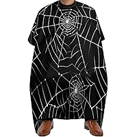 Halloween White and Black Spider Web Barber Cape Hair Cutting Salon Haircut Capes Professional Hairdresser Apron for Men Women