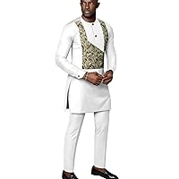Dashiki Men African Clothes Plus Size Shirts and Pants 2 Piece Set Ankara Attire Tribal Outfits