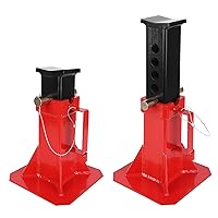Heavy Duty Car Jack Stand, Pin Type Adjustable Height Automotive Jack Stands with Lock, 12 Ton (26,400 lb) Capacity, Red, 1 Pair