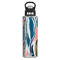 Tervis EttaVee Abstract Triple Walled Insulated Tumbler Travel Cup Keeps Drinks Cold, 40oz wide Mouth Bottle, Stainless Steel